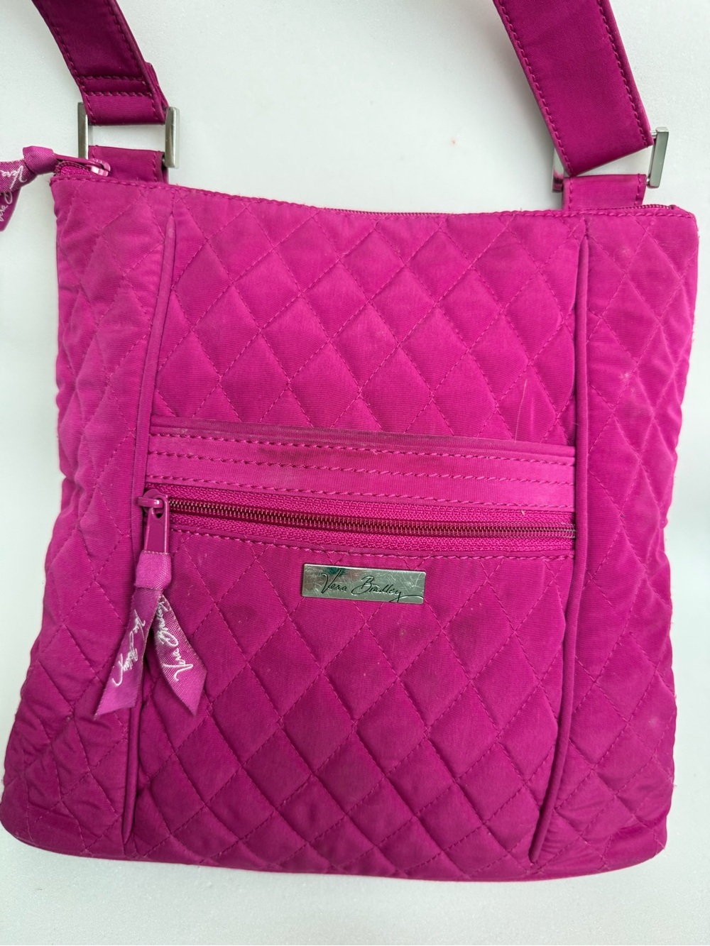 Vera Bradley Hipster Crossbody Bag Magenta Color Microfiber Quilted Purse